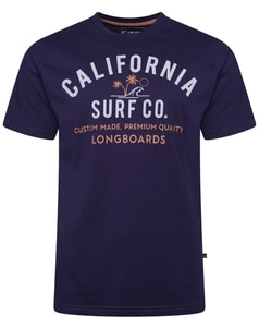 KAM California Surf Co T-Shirt Marineblau